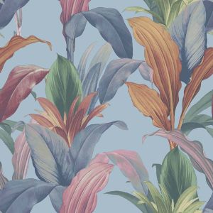 Botany House 15516 Papel de parede folhagem fundo azul