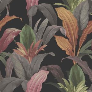 Botany House 15518 Papel de parede folhagem fundo preto