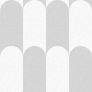 Botany House 15556 Papel de parede curvas branco e cinza