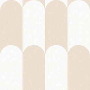 Botany House 15557 Papel de parede curvas branco e bege