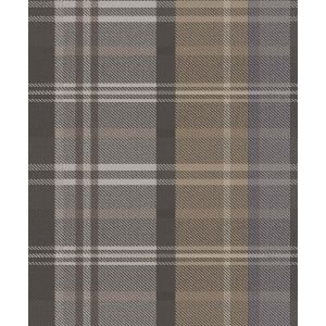 Botany House 15569 Papel de parede xadrez preto, cinza e bege