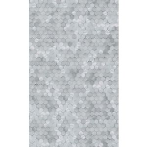 Dimensions   219583 Papel de  Parede hexagono verde e cinza 