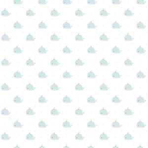 Lullaby  223-2 Papel de parede mini baleias azul  tiffany 