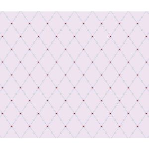 Star  Papel de parede  224102  coracoes  vermelhos e minis  com losangos de bolinhas  rosa 