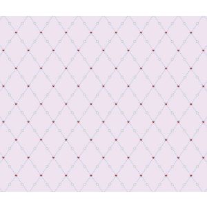 Star  Papel de parede  224102  coracoes  vermelhos e minis  com losangos de bolinhas  rosa 