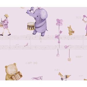 Star  Papel de parede  224305  bichinhos cantando com notas musicais em  fundo lilas 