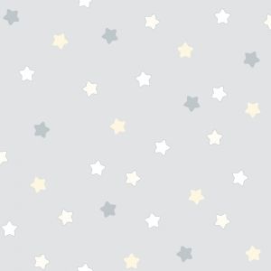Lullaby  225-3 Papel de parede estrelas dourada branca grafite no fundo cinza 