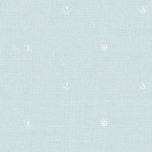 Lullaby  226-2 Papel de parede figuras nauticas em branco com fundo azul tiffany 