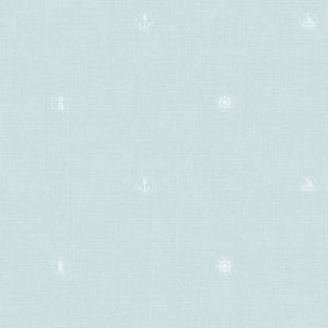 Lullaby  226-2 Papel de parede figuras nauticas em branco com fundo azul tiffany 