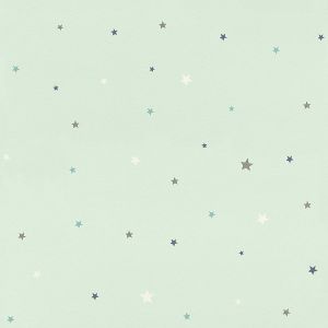 Bambinos XVIII  245240  Papel de Parede  estrelas verde azul cinza branca com fundo verde 