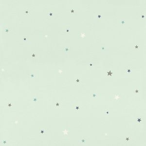 Bambinos XVIII  245240  Papel de Parede  estrelas verde azul cinza branca com fundo verde 