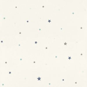 Bambinos XVIII  245264  Papel de Parede  estrelas azul marinho cinza verde com fundo branco 