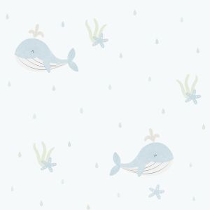Enzo  281-2 -Papel de parede com baleias azul