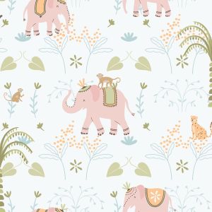 Enzo  285-1 Papel de parede elefantes rosa