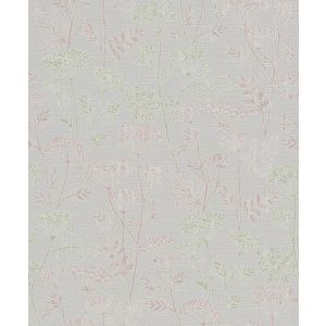 Kylie 34322   Papel de parede folhagem verde,salmão  fundo bege