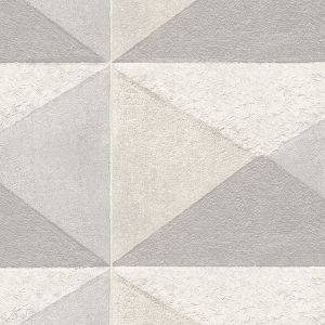 Texture Palette 2  35320  Papel de Parede triangulos 3D cinza  branco 