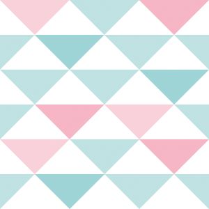 Brincar 3600  papel de parede triangulos  em tons de azul e rosa 