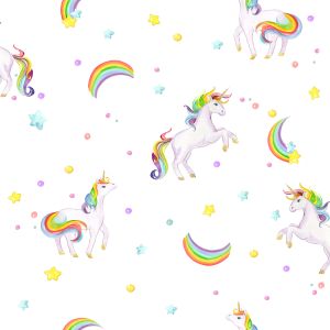 Brincar 3630 papel de parede unicornios colorido  com arco iris 