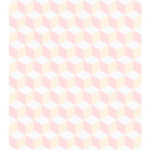 Brincar 3643  papel de parede 3D cubos rosa e amarelo 