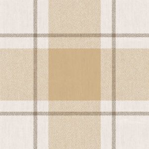 Top Stripes 38403 Papel de parede xadrez bege e ocre