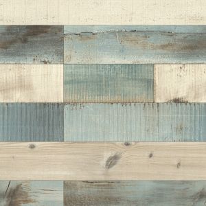 Freudin 442120  Papel de parede tabuas de madeiras  marrom e azul 
