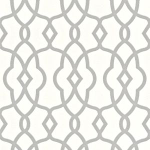 Freudin 44266 Papel de parede arabesco prata com baixo relevo fundo branco 