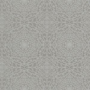 Freudin 442960 Papel de parede arabesco prata com fundo cinza chumbo com brilho 
