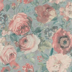 Barbara 2018 527858 papel de parede flores grandes vermelhas e rosas com fundo azul 