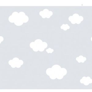 Treboli  587-3  Papel de parede fundo cinza com nuvens brancas 