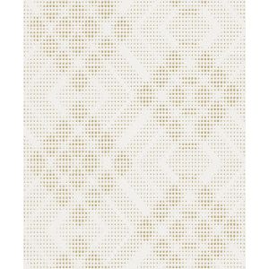 Blue Velvet  609622 Papel de Parede fundo branco com losangos em dourado 
