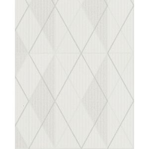 Belinda 6720-30 Papel de parede fundo cinza triangulos  e losangos  com risco prata