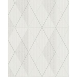 Belinda 6720-30 Papel de parede fundo cinza triangulos  e losangos  com risco prata