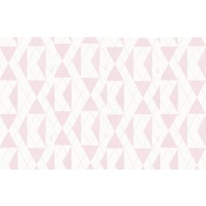 Belinda 6737-10 Papel de parede triangulos branco e rosas 
