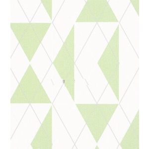 Belinda 6737-30 Papel de parede triangulos e retangulos branco e verde 