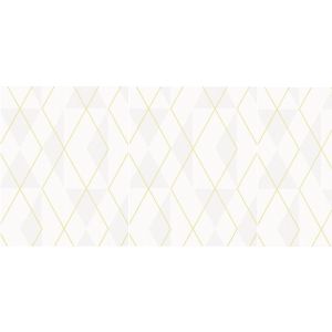 Belinda 6737-60 Papel de parede triangulos e retangulos branco e  amarelo