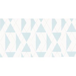 Belinda 6737-80 Papel de parede triangulos e retangulos branco e  azul