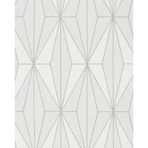 Giulia  6781-40 Papel de parede  losangos  palha e bege com contorno  prata cintilante