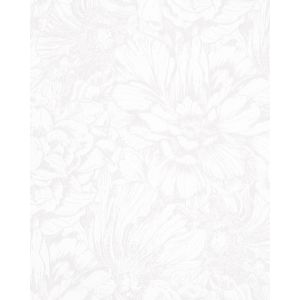 Giulia  6782-10 Papel de parede flores grandes com baixo relevo branca