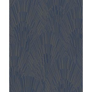 Giulia  6790-50  Papel de parede   leques azul marinho e dourado 