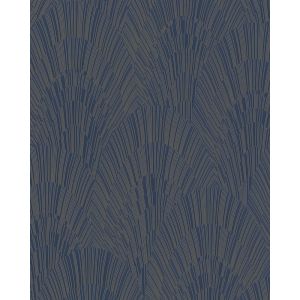 Giulia  6790-50  Papel de parede   leques azul marinho e dourado 