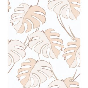 Kylie  81605  Papel de parede costela de adão rosa e salmão