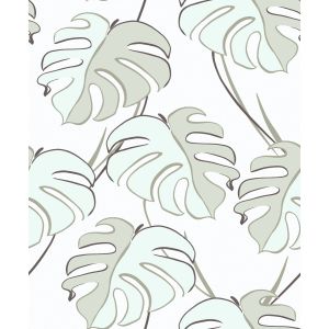 Kylie  81607 Papel de parede costela de adão verde claro e cinza