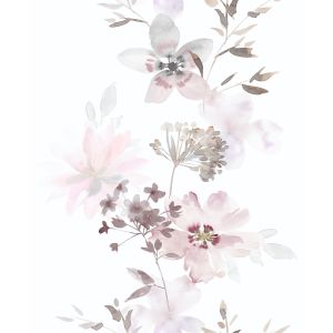 Kylie  81623  Papel de parede folhas e flores rosa