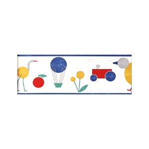 Play 97014  Faixa  baloes carrinhos e passarinhos  azul vermelho e amarelo 