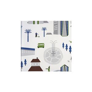 Play 97103 Papel de parede Cidade ludica azul cinza verde marrom 