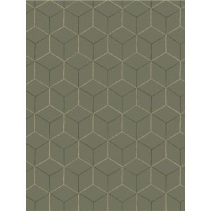 Smith   9C010205 Papel de  Parede  cubos em 3d  bege , preto e verde 