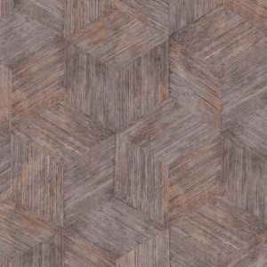 Valentina VA19933 Papel de Parede cubos riscados 3d ferrugem com leve toque de roxo 