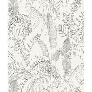 Icon A69301 Papel de parede  folhas e flores branco
