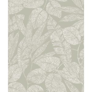 Icon A69501 Papel de parede  folhas e flores cinza