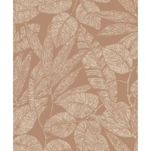 Icon A69502 Papel de parede  folhas e flores marrom